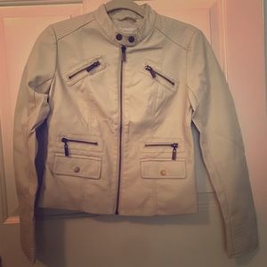 Faux Leather Zipper Jacket